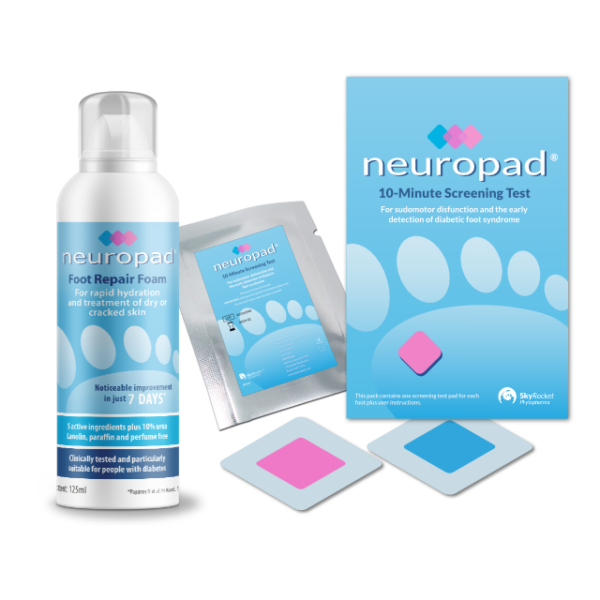 Neuropad 10-minute screening test and foot repair foam bundle
